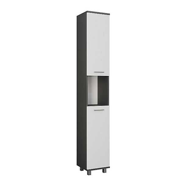 Vicco Hochschrank Ilias, Anthrazit/Weiß, 30.2 x 190 cm mit 2 Türen günstig online kaufen
