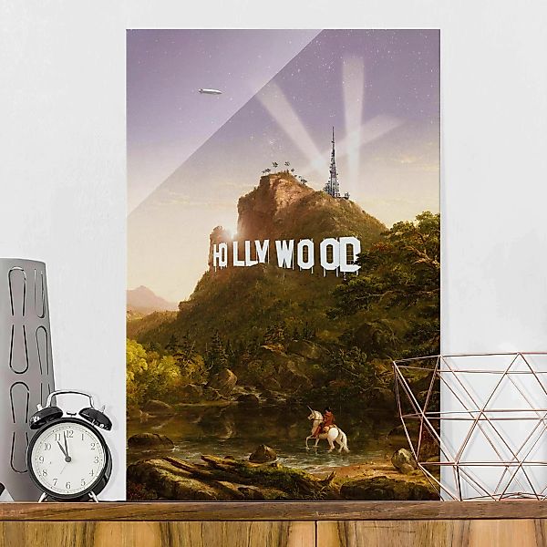 Glasbild - Hochformat Gemälde Hollywood günstig online kaufen