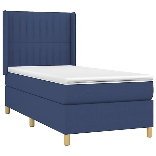 vidaXL Boxspringbett mit Matratze & LED Blau 80x200 cm Stoff 3138995 günstig online kaufen