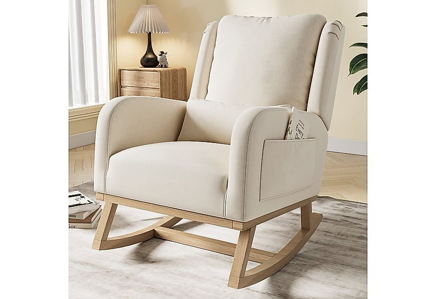 PXloue Schaukelstuhl Ergonomischer Schaukelstuhl mit Nackenstütze und feuer günstig online kaufen