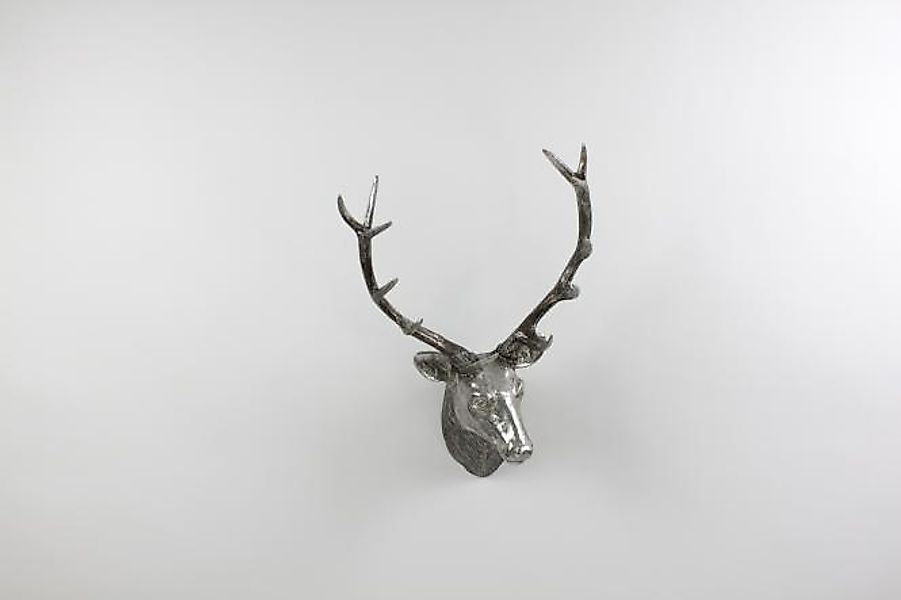 Wanddeko Hirschkopf 90 cm hoch von Werner Voss Grau / Silber günstig online kaufen