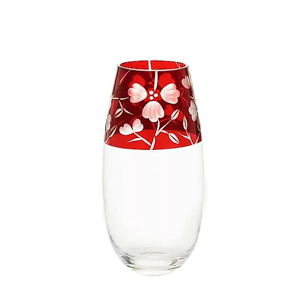 Vase Red Queen 25 cm, Weinrot, aus Glas günstig online kaufen