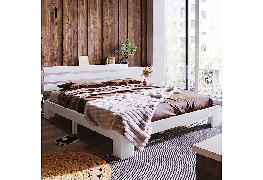 Flieks Holzbett, Doppelbett Ehebett Massivholzbett Bettgestell 140 x 200 cm günstig online kaufen