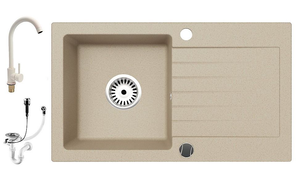 Faizee Möbel Granitspüle Granitspüle Küchenspüle mit Siphon verschiedene Mo günstig online kaufen