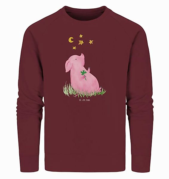 Mr. & Mrs. Panda Longpullover Größe XL Schwein Glück - Burgundy - Geschenk, günstig online kaufen