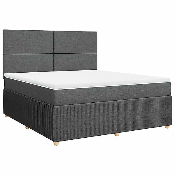 vidaXL Bett Boxspringbett mit Matratze Dunkelgrau günstig online kaufen