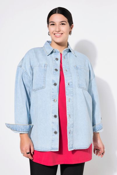 Studio Untold Hemdbluse Jeanshemd oversized Hemdkragen günstig online kaufen