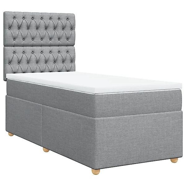 vidaXL Boxspringbett mit Matratze Hellgrau 90x190 cm Stoff 3293442 günstig online kaufen