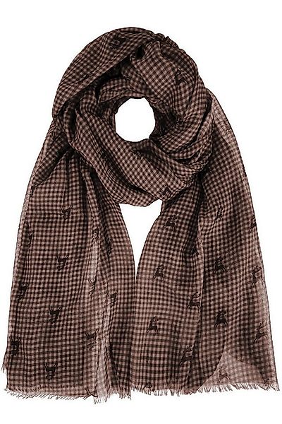 Trachtenland Schal Trachtenland Halstuch - Kariert Hirschmotiv 185x70 cm günstig online kaufen