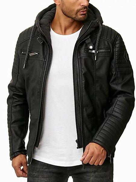 RedBridge Lederimitatjacke Kunstleder Bikerjacke mit Sweat-Kapuze Two in On günstig online kaufen