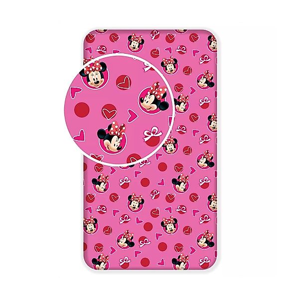 Disney Spannbettlaken Disney Minnie Hearts Spannbettlaken günstig online kaufen