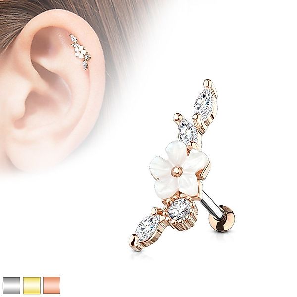 Taffstyle Piercing-Set Knorpel Ohrstecker Vintage Blume günstig online kaufen