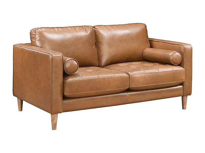 Sofa 2-Sitzer - 100 % Premium-Büffelleder - Braun - Vintage - BAROTA günstig online kaufen