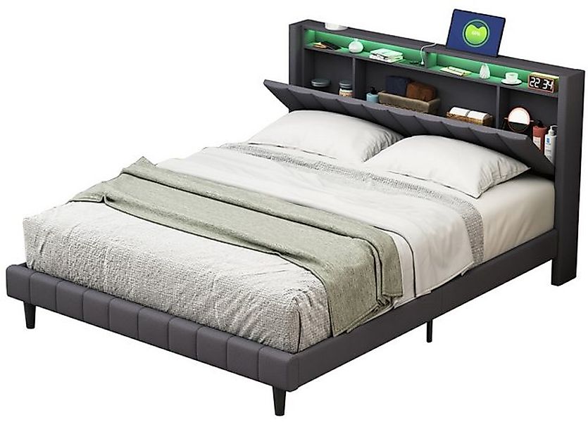 FUROKOY Polsterbett Polsterbett Doppelbett Jugendbett mit Ladefunktion Stau günstig online kaufen