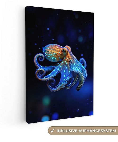 OneMillionCanvasses® Leinwandbild Oktopus - Punkte - Blau - Meer, Fotodruck günstig online kaufen