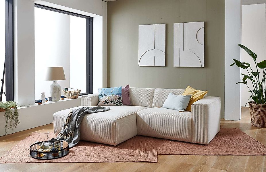 andas Ecksofa "Noord mit Kedernaht, Breite 234 cm, L-Form", Cord, Struktur, günstig online kaufen
