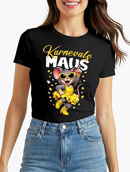 MoonWorks Print-Shirt Damen T-Shirt Karnevalsmaus Gruppenkostüm Fasching Ka günstig online kaufen