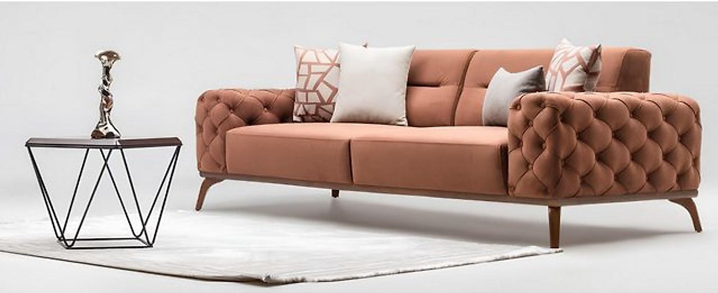 Xlmoebel Sofa Modernes, oranges Stoffsofa mit drei Sitzplätzen, Hergestellt günstig online kaufen