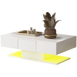Merax Couchtisch Holz mit LED-Beleuchtung und günstig online kaufen