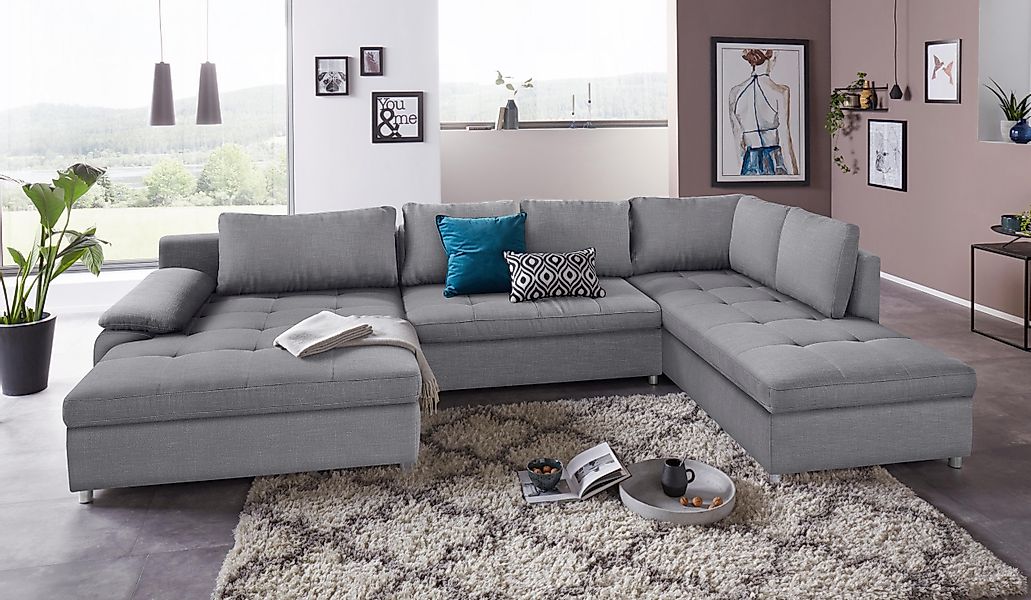 sit&more Wohnlandschaft "Labene U-Form", wahlweise mit Bettfunktion und Bet günstig online kaufen