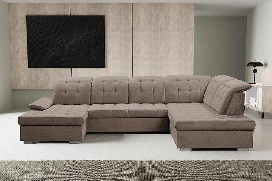 WERK2 Wohnlandschaft »Kordula-New Multifunktion Couch, Breite 332cm, bequem günstig online kaufen