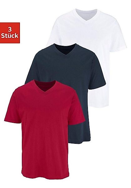 H.I.S T-Shirt mit V-Ausschnitt, V-neck, Unterziehshirt (3er-Pack) unifarben günstig online kaufen