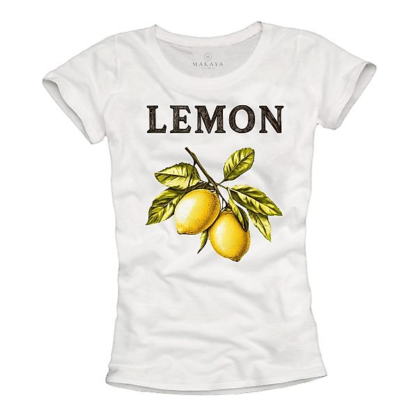 MAKAYA Print-Shirt Damen Zitrone Lemon Motiv günstig online kaufen