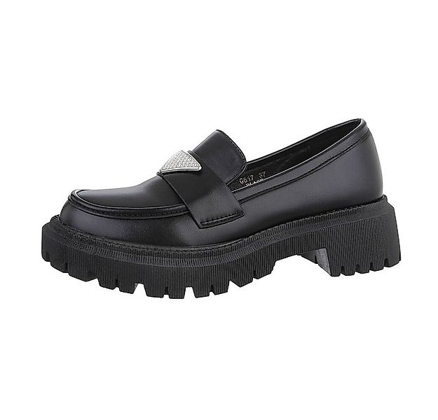 Ital-Design Damen Mokassins Freizeit Slipper (86188106) Blockabsatz Mokassi günstig online kaufen
