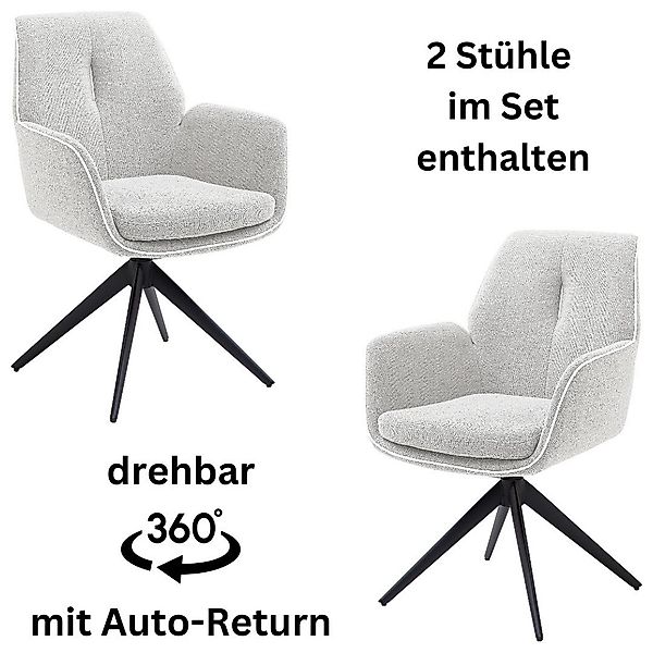 Stolkom Armlehnstuhl "Enja" (Set) 2 Stk.360 grad drehbar mit Auto-Return günstig online kaufen