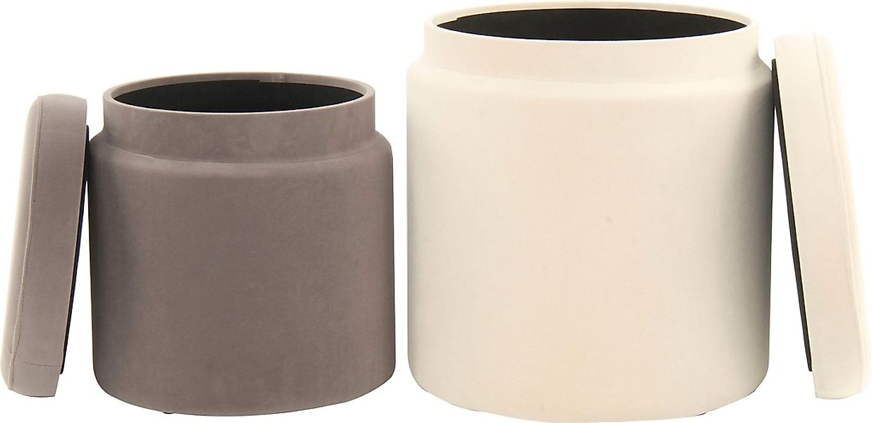 Kayoom Stauraumhocker "Hocker Zora 225 2er-Set, samtweicher Stoffbezug,rund günstig online kaufen