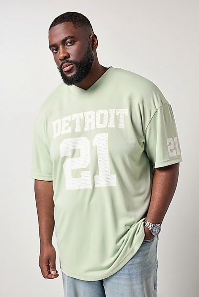 STHUGE T-Shirt T-Shirt Halbarm oversized Mesh Football-Print günstig online kaufen