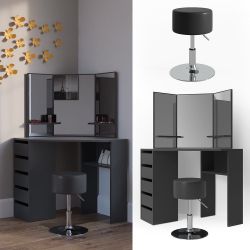 Vicco Schminktisch Arielle, Schwarz, 110 cm günstig online kaufen