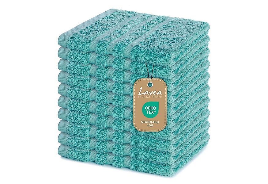 Lavea Seiftuch 10er Gästehandtücher Set 30x30 cm Elena Frottee, kleine Wasc günstig online kaufen