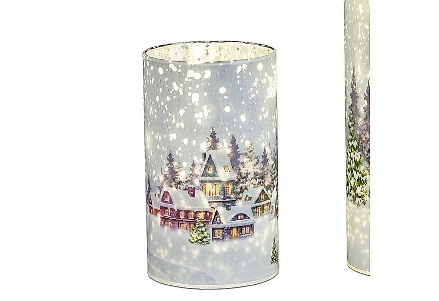 formano Nachttischlampe Winterdorf, Mit Timerfunktion, Weiß, Motiv: Häuser günstig online kaufen