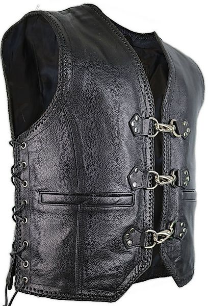 MDM Lederweste Herren Biker Lederkutte Motorrad Lederweste aus echtem Rinds günstig online kaufen