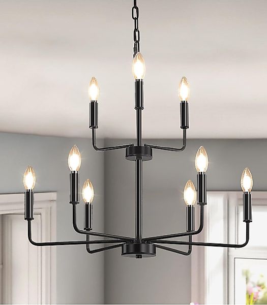 ZEUOPQ Deckenleuchten Schwarzer Kronleuchter Deckenlampe mit günstig online kaufen