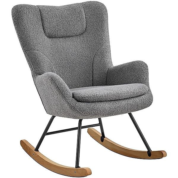 Yaheetech Schaukelstuhl Schaukelsessel in Teddyfell-Optik, Relaxsessel günstig online kaufen