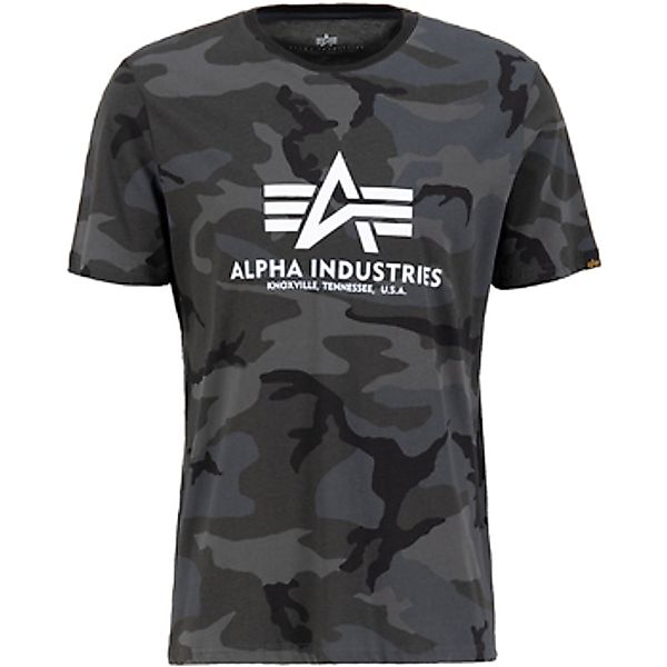 Alpha Industries  T-Shirt Basic T-Shirt Camo - black camo günstig online kaufen