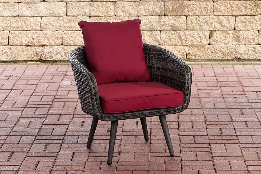 Sessel Ameland Sitzhöhe 40 cm-graumeliert-Rubinrot günstig online kaufen