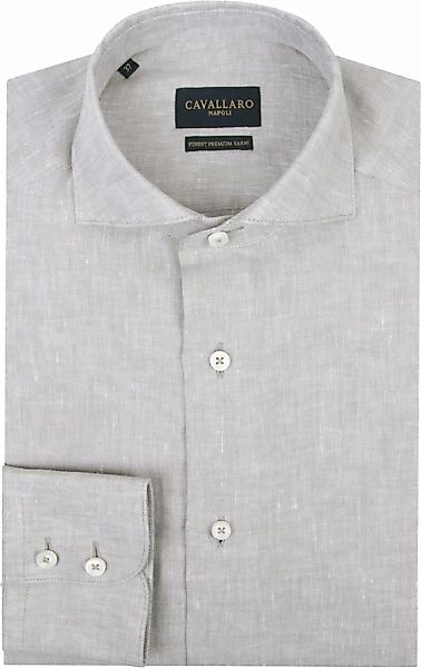 Cavallaro Firento Hemd Leinen Greige - Größe 40 günstig online kaufen