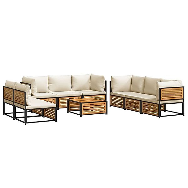 vidaXL Gartenlounge-Set 9-tlg. Garten-Sofagarnitur mit Kissen günstig online kaufen