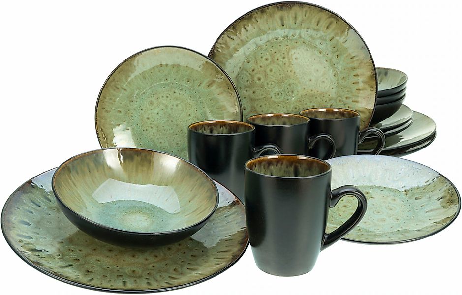 CreaTable Kombiservice "Jawa" Reaktivglasur, jedes Stück ein Unikat günstig online kaufen