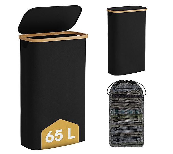 Bellamio Wäschekorb Tolt mit herausnehmbarem Wäschesack (Schwarz, 65 L), mi günstig online kaufen