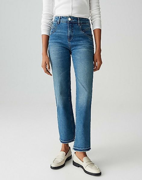 OPUS Boyfriend-Jeans Mit Stretchanteil Mid Rise elastisch mit verkürzter Lä günstig online kaufen
