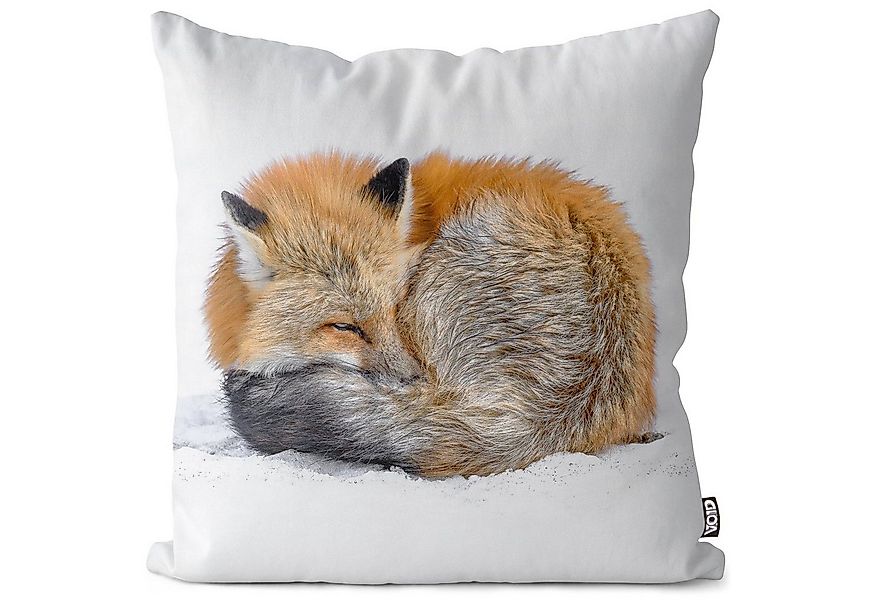 VOID Kissenbezug, (1 Stück), Weihnachtsdeko Japan Fuchs Schnee Winter Weihn günstig online kaufen