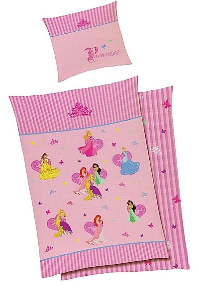Disney Princess Kinderbettwäsche Disney Princess Bettwäsche Pink, 2 teilig günstig online kaufen