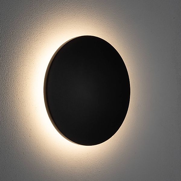 LED-Wandleuchte Aria M, schwarz, Aluminium, Ø 18 cm günstig online kaufen