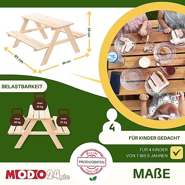 Modo24 Garten-Kindersitzgruppe SPS Kindersitzgarnitur für 4, günstig online kaufen
