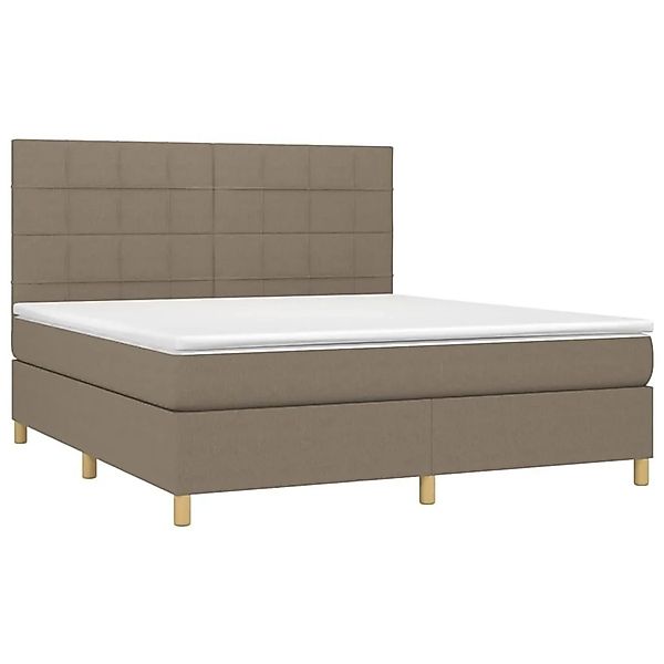 vidaXL Boxspringbett mit Matratze & LED Taupe 160x200 cm Stoff 3135449 günstig online kaufen