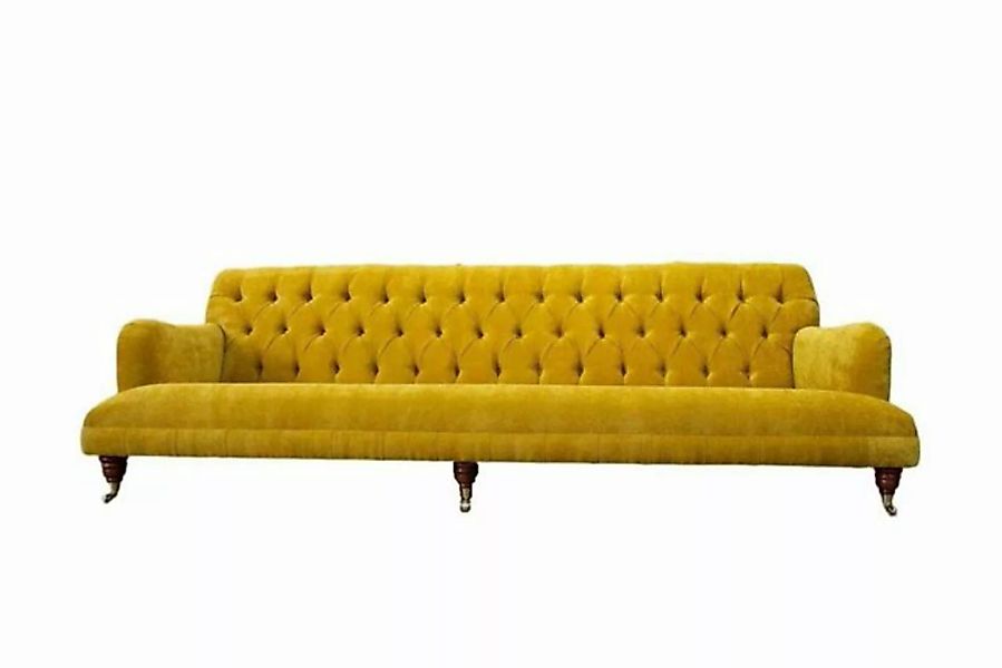 JVmoebel Sofa Design Chesterfield Chesterfield Textil Gelb 5 Sitzer Couch P günstig online kaufen